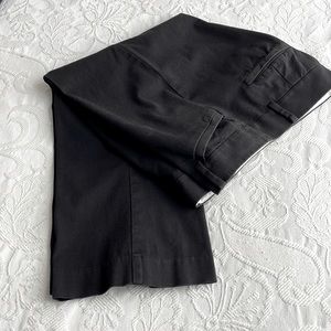 LOFT wide leg cropped black cotton pants